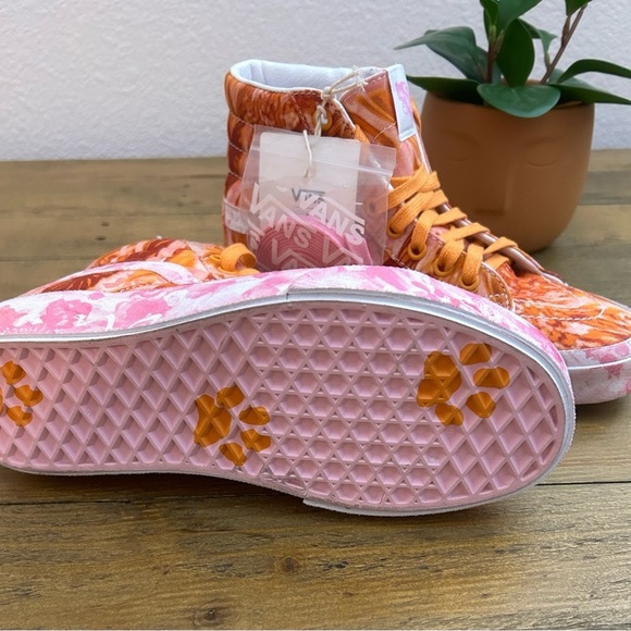 Vans Orange and Pink Marbled Collina Strada High-Top Sneakers Limited Edition - Picture 3 of 8